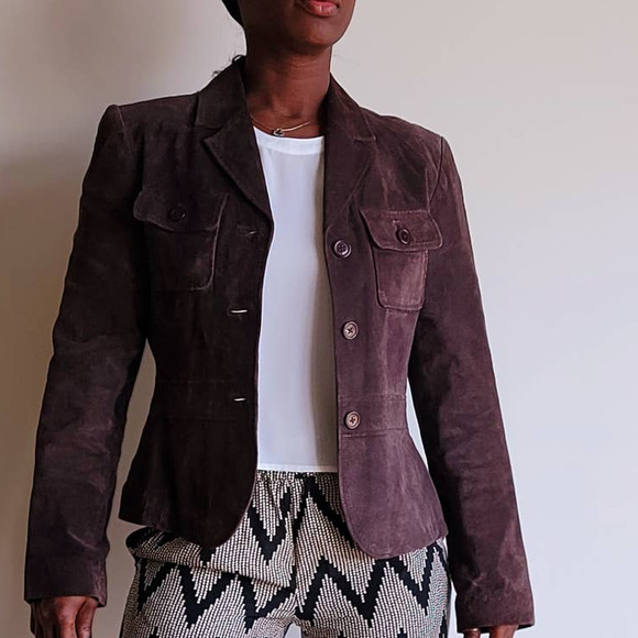 Deane & White Brown Leather Jacket|Brown Leather Coat|Brown Leather Vest Size M - Picture 3 of 7